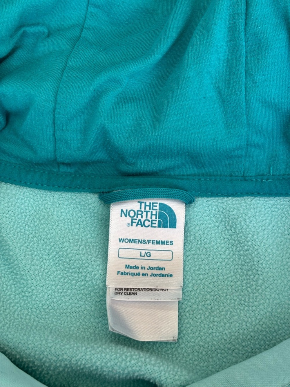 The North Face Women's L Teal Pullover Hoodie with Logo Good Condition - Picture 6 of 12